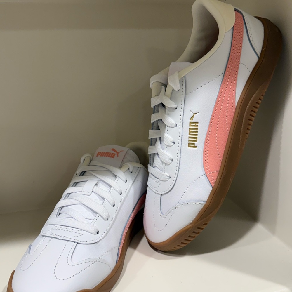 Puma White and Coral Sneakers